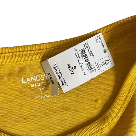 NWT Lands End yellow long sleeve shirt - Picture 4 of 8